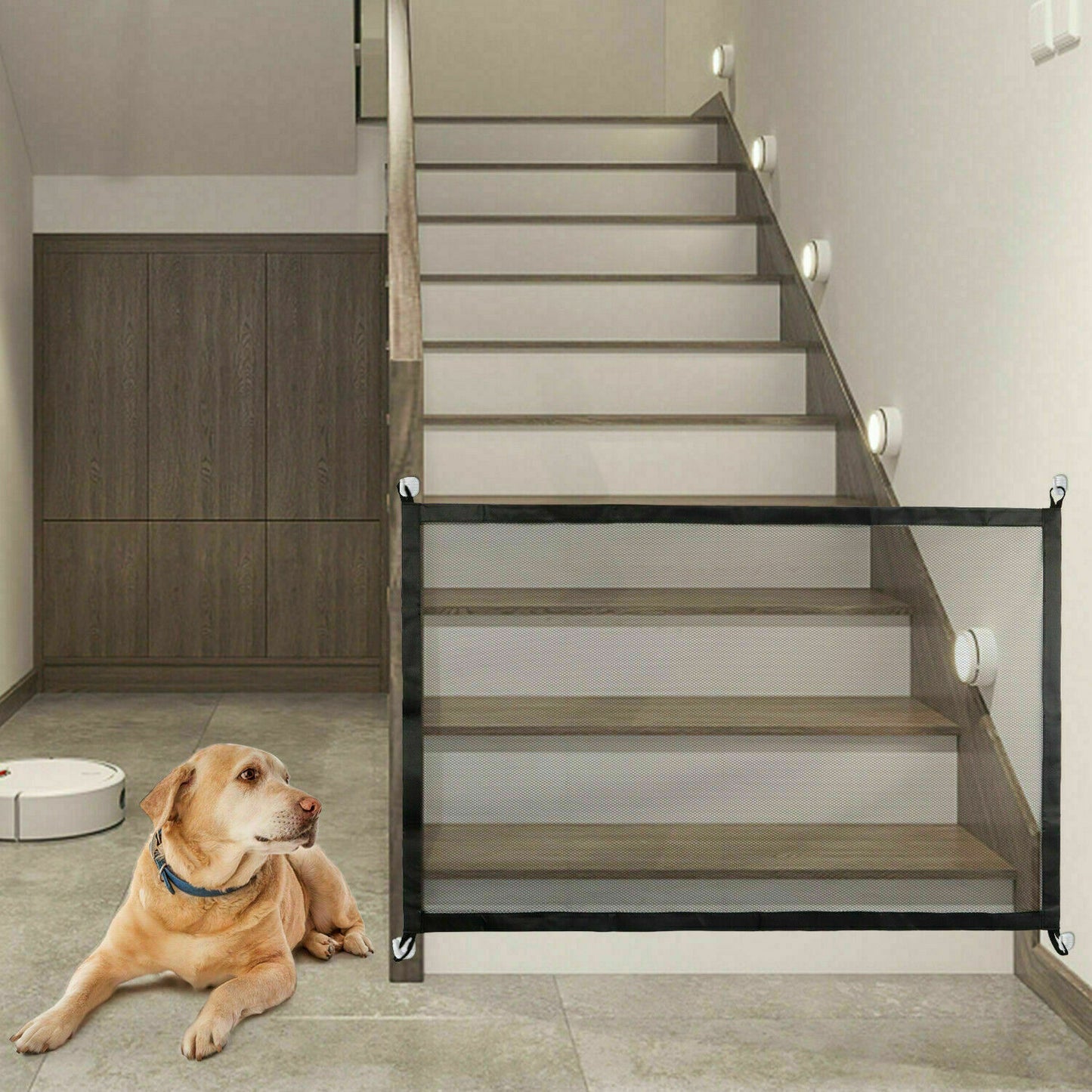 Puerta de seguridad para mascotas, perros, gatos y bebés